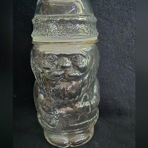 Libby Glass Santa Container